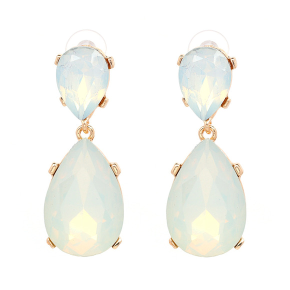 Last 1! Crystal Water Drop Earrings - Picture 1 of 3